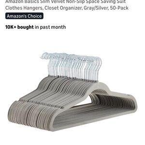 Source Unknown Silver Velvet Hangers - 50 Pack